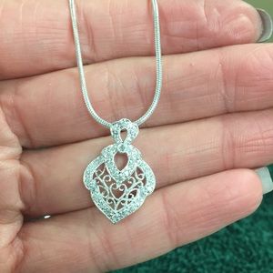 Lds 14kt White Gold/Diamond Pendant